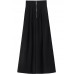 Plus Size Black Zip Up Pockets Cotton wide leg pants Spring