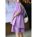 Slimming suit new large size bubble sleeve purple shirt shorts two-piece suit