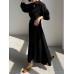 Solid Belt Long Sleeve Loose Button Down Shirt Dress