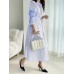 Stripe Contrast Color Pocket Belt Button Down Shirt Dress